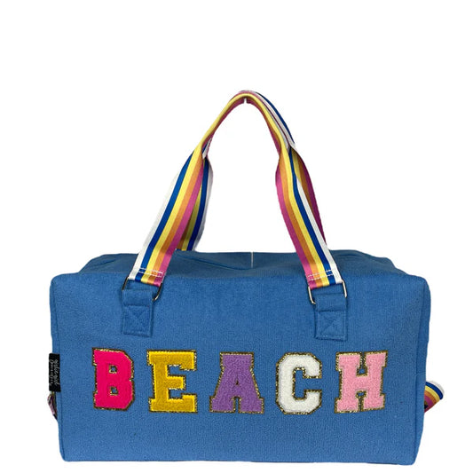 "Beach" Terry Cloth Duffle Bag