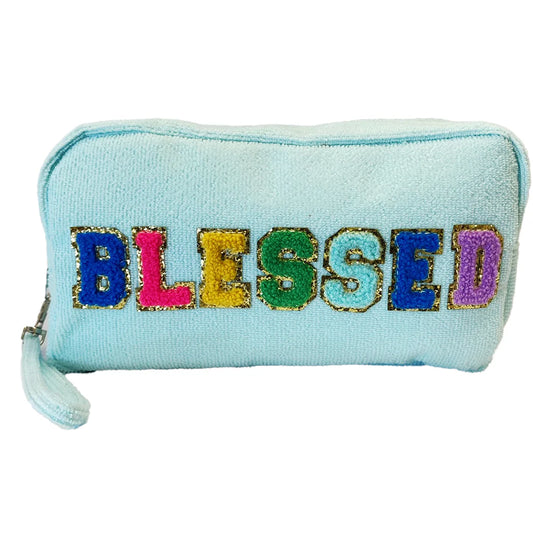 "Blessed" Terry Cloth Cosmetic Bag