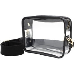 Camera Crossbody- Clear PVC with Black Accents