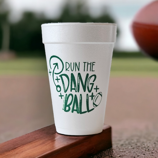 Football Run the Dang Ball Styrofoam Cups (pack of 8)