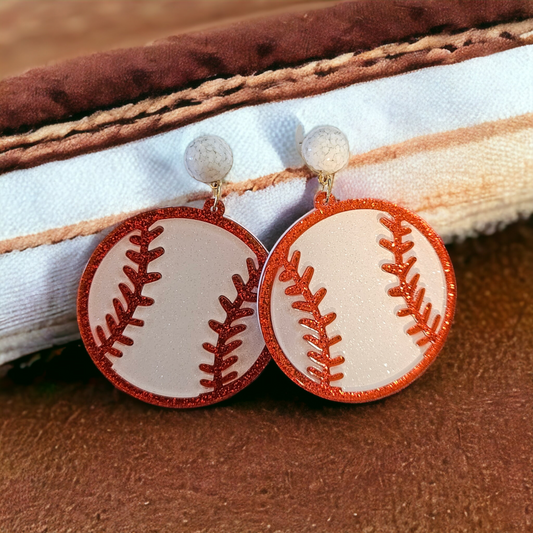 Baseball Acrylic Earrings
