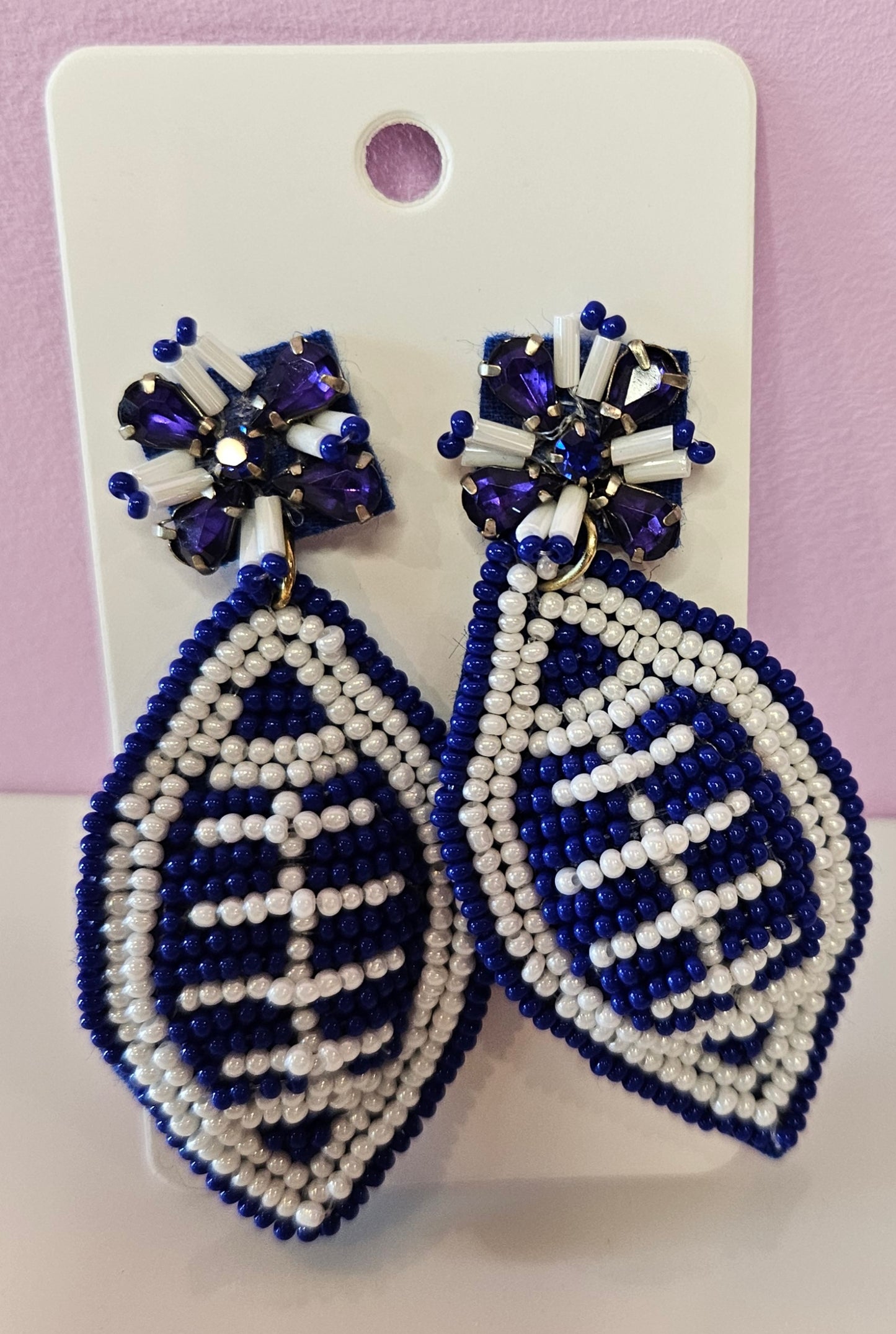 Beaded Football Earrings