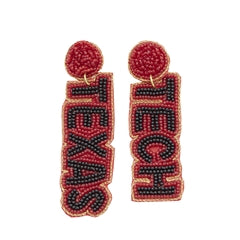 Texas Tech Beaded Earrings