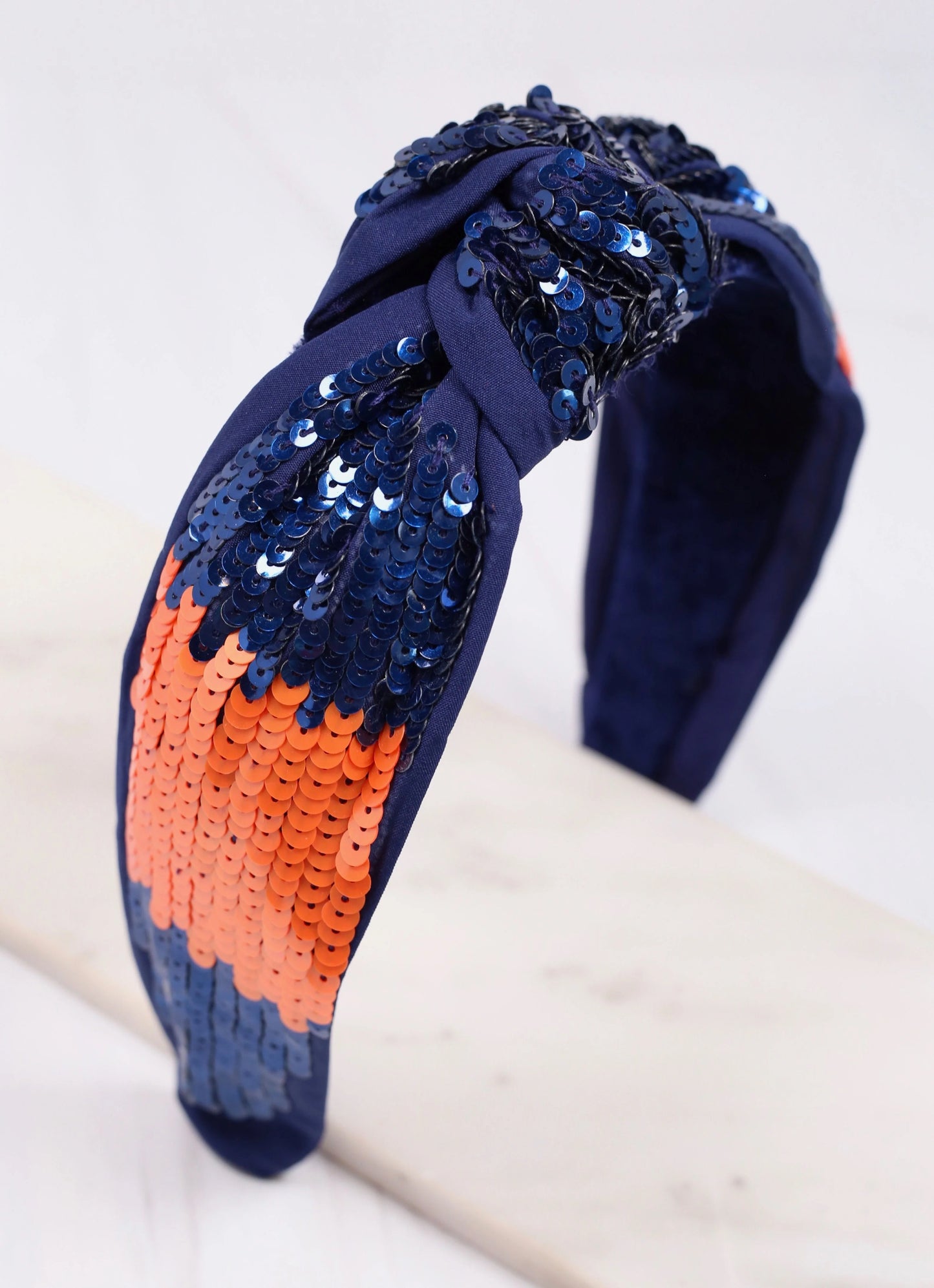 Sander Sequin Headband Navy Orange