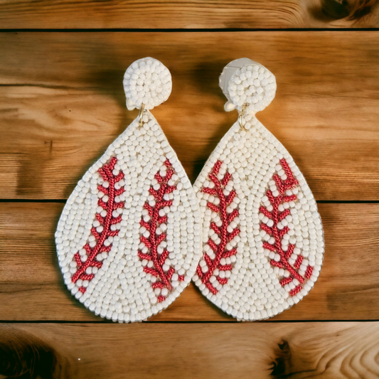 Raindrop Baseball Earrings