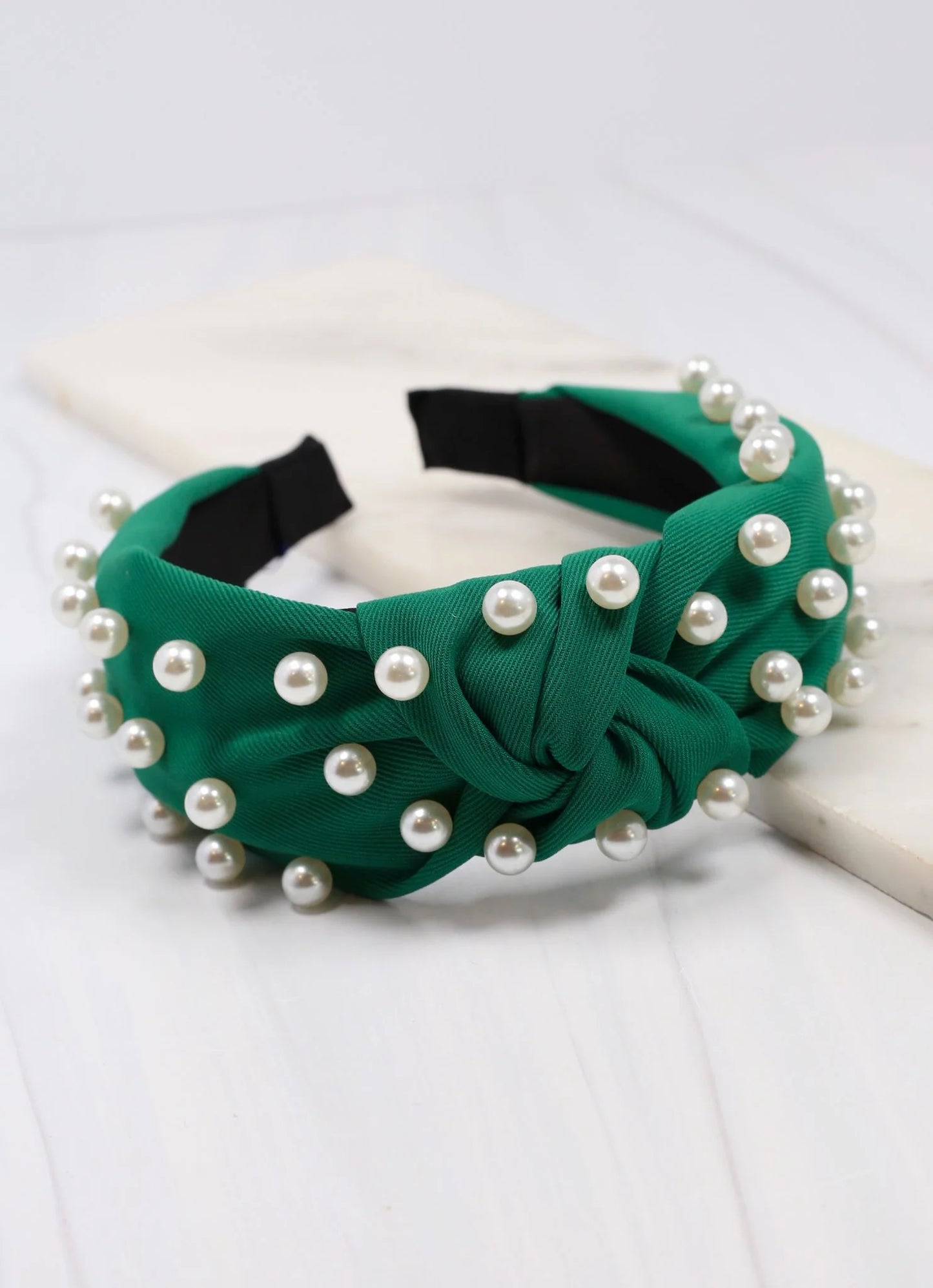 Apollo Headband with Pearls Green