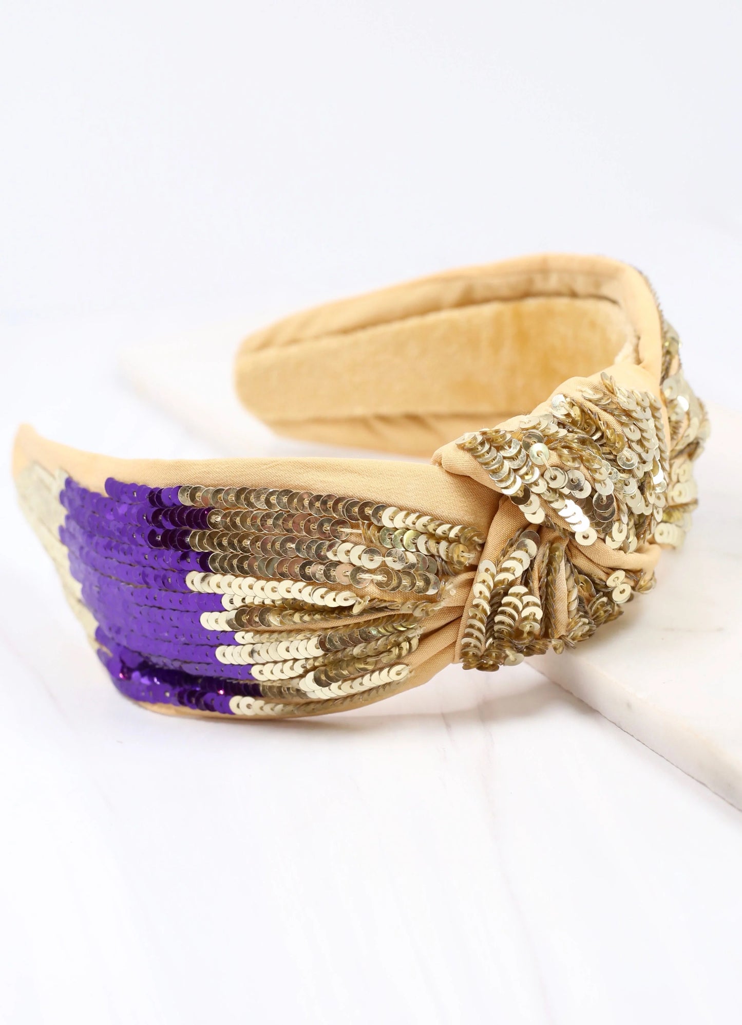 Sanders Sequin Headband Purple Gold