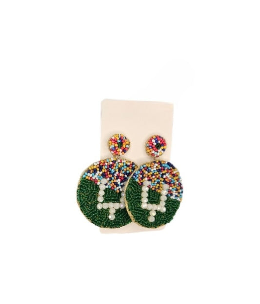 Football Field Beaded Earrings