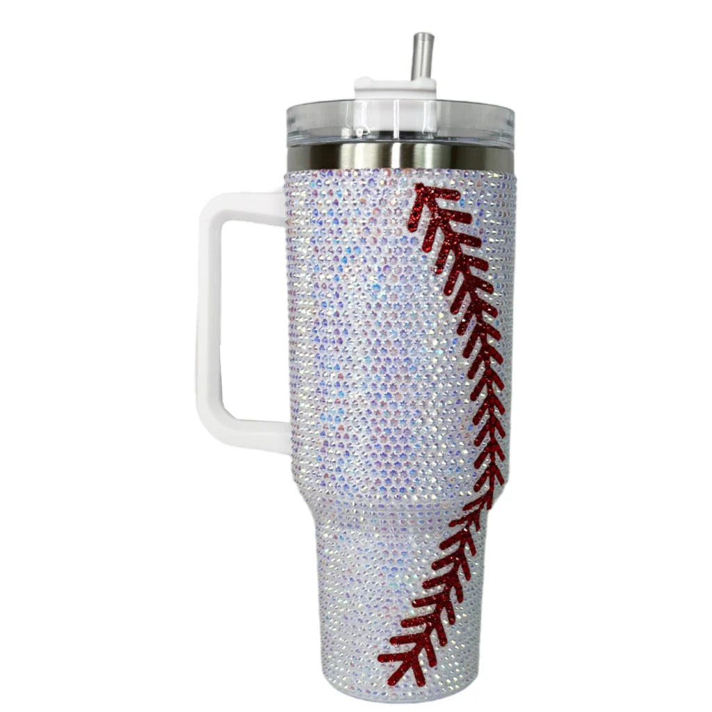 Sparkle Beaded Baseball Tumbler